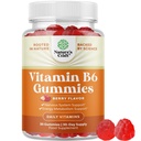 Potent Vitamin B6 Gummies for Adults - Potent Vitamin B Complex Supplements for Men &amp; Women for Nervous System Support Mood &amp; Immune System - Vegan Pyridoxine Chews for Energy & Metabolism - 30 Ct