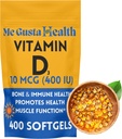 D3 10 mcg (400 IU) 400 Softgels | Vitamin D3 Supplement | Vitamin D3 Softgels | Essential for Calcium Absorption | Dietary Supplement for Bone, Teeth, Muscle and Immune Health Support