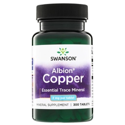 Swanson Copper Suplemento Mineral - 2 mg (Cobre Chelate) - Antioxidante, Sistema Inmunitario y Soporte Celular - 300 Tabletas