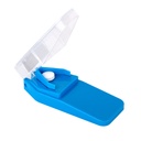 EZY DOSE Pill Cutter y Splitter, corta con seguridad grandes, pequeñas y pequeñas píldoras, vitaminas, tabletas en la mitad, corte fácil exacto, hoja de acero inoxidable, tamaño de viaje, fácil de usar, color mayo Vary, BPA Gratis