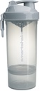 Smartshake O2GO ONE Plastic Protein Shaker Bottle 800 ml  durable 27 oz - Leakproof Screw-on Lid - BPA Gratis – Unisex - Mist Gray