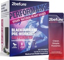 2before All Natural Vegan Pre Workout, with 120mg Caffeine I Clean Energy, Endurance, Recovery I Pre Workout Women and Men I 20 x Individual Packets I Informed Sports Certified I Blackcurrant