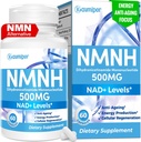 NMNH (Dihydronicotinamide Mononucleotide) NMN Alternative Supplement, 500 mg Per Serving NAD Supplement to Boost NAD+ Levels, for Anti Aging, Energy, Immunity, Focus, 60 Vegan Capsules