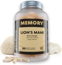 Lions Mane Supplement Capsules - Nootropic Mushroom Supplement for Brain, Memory & Immune Support | Fruiting Body Extract for Focus, Energy & Cognitive Wellness | 60 Vegan Capsules