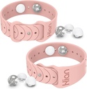 Motion Sickness Bands Sea Sickness Wristbands Adjustable Acupressure Nausea Wristband/,Natural Relief of Nausea Headaches,Insomnia,Anxiety,Sleep Aid, Morning Sickness,Motion Sickness(1Pair Pink Sand