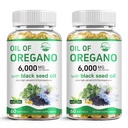 Óleo vivo de la naturaleza de orégano con aceite de semilla negra, 2 en 1 Suplemento de orégano para la salud inmune, retiene carvacrol concentrado alto " Thymoquinone, Non-GMO, 60 Softgels, 2 Pack