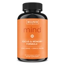 WellPath Mind Brain Supplement for Memory and Focus with Lion's Mane ← Ginkgo Biloba y L-Theanine for Long Term Cognitive Support ← Vegan, Non-GMO, 60 Ct