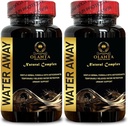 Suplemento de agua - Booster de inmunidad, reduce la retención de agua y las pilas de agua diurética natural, Fórmula herbal avanzada - 2 botellas 120 cápsulas