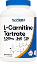 Nutricost L-Carnitine Tartrate 1000mg, 240 Capsules - 500mg Por Capsule, 120 Serviciones