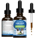 Pet Wellbeing Lung Gold for Cats - Lung Immune Support, Lower Respiratory Health, Open Airways, Normal Breathing, Reishi, Coptis - Veterinarian-Formulated Herbal Supplement - 2 oz (59 ml)