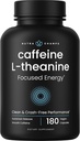Caffeine Pills with L-Theanine for Focused Energy, Smooth & Clean Energy Supplement for Focus & Performance, No Crash, No Jitters, 60 Vegan Energy Pills