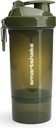Smartshake O2GO ONE Plastic Protein Shaker Bottle 800 ml  durable 27 oz - Leakproof Screw-on Lid - BPA Gratis – Unisex - Army Green