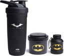 Smartshake DC Comics Bundle – Batman acero inoxidable Protein Shaker 900ml con embudo 110ml y contenedores de almacenamiento 200ml.