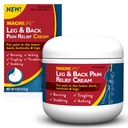 MagniLife Leg & Back Pain Relief Cream (4 oz), Topical Support for Leg Pain & Lower Back Discomfort, Fast Absorbing, No Residue, Mild Scent, Massage-in Formula