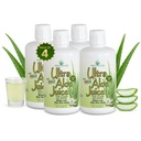 Milagro de Aloe Ultra Aloe Vera Juice, 1 Qt. 4 Pack, Hoja entera, Pura, Filtrada, Certificada para Contenido y Pureza (Gallon)