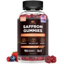 EFECTIVA NUTRA Saffron Gummies TENIDO Suplemento Libre de Azúcar con Vitamina D2, Flores de Pasión, Hierro de San Juan &amp; GABA TENIDO Mood Positivo, Digestión, Energía TENIDO Sabor de Berry Natural, Hecho en EE.UU. (90 Cuenta)