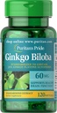 Pride de Puritan Ginkgo Biloba Standardized Extracto Nootropic 60 Mg Softgels, 120 Conde