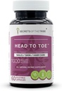 Head to Toe 60 Capsules, 1000 mg, Chamomile, Witch Hazel, Pot Marigold, Turmeric, Stinging Nettle, Rosemary. Nails/Skin/Hair Care (60 Capsules)
