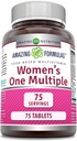 Amazing Formulas Women's One Multiple | Food-Based | Tablets Supplement | Perfect Blend of Vitamins, Minerals, 25 Million CFU probiotics & Food-Based enzymes (1 Pack, 75 Count)