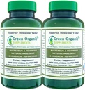 Green Organic Supplements Butterbur, Feverfew, Analgesic, Painkiller, & Headache Suppressor, 90 VCaps, High Absorbable, Non-GMO, Gluten-Free (Pack of 2)