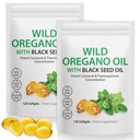 Óleo de Oregano Softgels 6000mg Por Serving 240 Conteo Silencioso 2 en 1 Formulado con Aceite de Semillas Negras 200mg, 4X Strength Carvacrol " Thymoquinone  durable Plant Based, Non-GMO " Immune Support