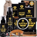 Ceenwes Upgraded Beard Grooming Kit - Conditioner, Oil, Brush, Comb, Balm, Scissors, Storage Bag for Beard and Mustache Trimming, Perfect Men's Gift
