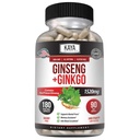 Kaya Naturals Red Panax Ginseng + Ginkgo Biloba - Suplemento Nootropic Brain - Soporte Cognitivo y Concentración - Booster de Cerebro, Enfoque y Suplemento de Memoria - 180 cápsulas