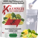 Krampade Original Lemon Lime 4K, 4000 mg Potassium Instant Cramp Relief Electrolyte Drink Powder | Designed for Athletes and Crampers | 19-Serving Resealable Pouch