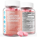 Azúcar Garcinia Cambogia Gummies 1000mg 95% HCA Extracto puro con L-Carnitina, Raspberry Ketone, cromo, verde grano de café para el metabolismo, 100% extracto orgánico, Vegan, sabor a fresa 60 Cts