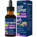 Valerian Sleep Support Drops, Gotas de Pasiflora y Valeriana y Lavanda para Dormir Profundamente rapido. Flores de Pasión &amp; Lavender Extracto Tintura Líquida para el sueño rápido y sonoro. 2oz