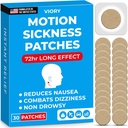 VIORY Motion Sickness Patches for Car and Boat Rides, Ships, Cruise and Airplane & Other Forms of Transport - Travel Essentials, for Adults and Kids (30 Count)