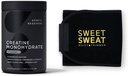 Sports Research Creatine Monohydrate and Sweet Sweat Waist Trimmer - Black and Yellow (Large)