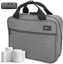 Kaddy Large Medicine Bag, Secure, Padded, Pill Organizer Box, Case for Bottles of Medicine or Supplements; Storage; Toiletry; 3 Digit Lock, Grey