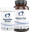 Designs for Health Prenatal & Probiotic Bundle - Prenatal Pro (180 Capsules) Prenatal Multivitamin with Folate and Chelated Minerals & ProbioMed Women (30 Capsules) Gut Health & Vaginal Probiotic
