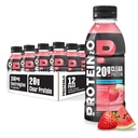Bebida de hidratación Protein2o - 2-en-1 Liquid Clear Whey Protein Isolate and Electrolyte Drink - 20g Protein, Vitaminas B5, B6 - Recuperación de Post-Workout - 16.9 Fl Oz - 12 Conde Strawberry Watermelon