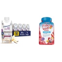 Garantizar Max Protein Nutrition Shake con 30g Protein &amp; Vitafusion Sugar Gummies de fibra gratis, Peach/Strawberry/Blackberry, 90 Condes