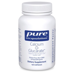 Pure Encapsulations Calcium-D-Glucarate ← Suplemento para apoyar la salud celular en el hígado, los pulmones, el pecho y el colon* Ø 120 Capsules