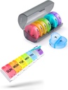2 Pack organizador semanal de píldoras, Sukuos Daily Pill Box 7 Day Pill Cases for Vitamins, Fish Oils or Supplements, BPA Free