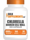 BulkSupplements.com Chlorella Capsules - Broken Cell Wall, Chlorella Supplement - Superfood Supplement, Vegan & Gluten Free, 5 cápsulas por Serving, 150 Cuenta (Pack of 1)