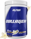 Alpha Supps Premium Hydrolyzed Collagen Protein Powder - Collagen Peptides Supplement for Men & Women with Digestive Enzymes - 30 Servings (French Vanilla)