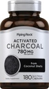 Piping Rock Activated Charcoal Pills | 780 mg | 180 Capsules | from Coconut Shells | Non-GMO, Gluten Free Supplement