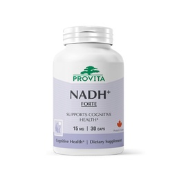 PROVITA NADH+ Forte | Cognitive Support Supplement with NADH, Coenzyme Q10 & Chlorophyll | Energy Support, Focus, Mental Clarity & Brain Health | Vegan Capsules | High Absorption Cellular Formula