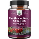 Alta resistencia Hawthorn Berry Capsules - Puro Antioxidante Hawthorn Berry Suplemento con hoja y extracto de flores 4:1 para el corazón saludable y la digestión - Apoyo energético para hombres y mujeres - 120 Conde Pack