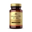 Solgar Vitamina B6 25 mg, 100 Tabletas - Soporta Metabolismo energético, salud cardíaca y sistema nervioso saludable - Suplemento Complejo B - Vegan, Gluten Gratis, Dairy Free, Kosher - 100 Servings