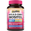 Vitalibre Inositol Supplement, Myo-Inositol & D-Chiro Inositol Supplements for Women, 40:1 Ideal Ratio, Hormone Balance and Women’s Wellness, 80 Vegan Capsules