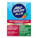 Alka-Seltzer Plus Maximum Strength PowerMax Sinus Congestion & Pain Medicine, Day + Night Liquid Gels - Powerful Relief for Cold and Flu, + Sinus Congestion for Adults and Children 12+ Años, 24 Cuentas