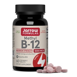 Jarrow Methyl Vitamin B-12 5000 mcg, Cellular Energy, 60 Chewable Tablets