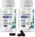 900 mg Liposomal NAD+ Supplement with Trans Resveratrol 300 mg, Replaces NMN, Superior Absorption, True NAD Plus Supplement for DNA Repair and Boost NAD+, Aging Defense, Energy, 120 Softgels, 2 Pack