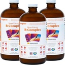 LIQUIDHEALTH Mega Energy Methylated B-Complex, Adult Liquid Vitamin Supplement - Increase Energy, Relieve Stress & Fatigue, Immune Support, Heart & Gut Health - Made in USA, Vegan, Sugar-Free (3 Pack)
