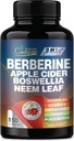 Suplemento de bereberina con hoja de neem, vinagre de manzana, VIT D3, E &amp; More - 150 cápsulas Soporte para sistema inmunitario, digestión &amp; salud general